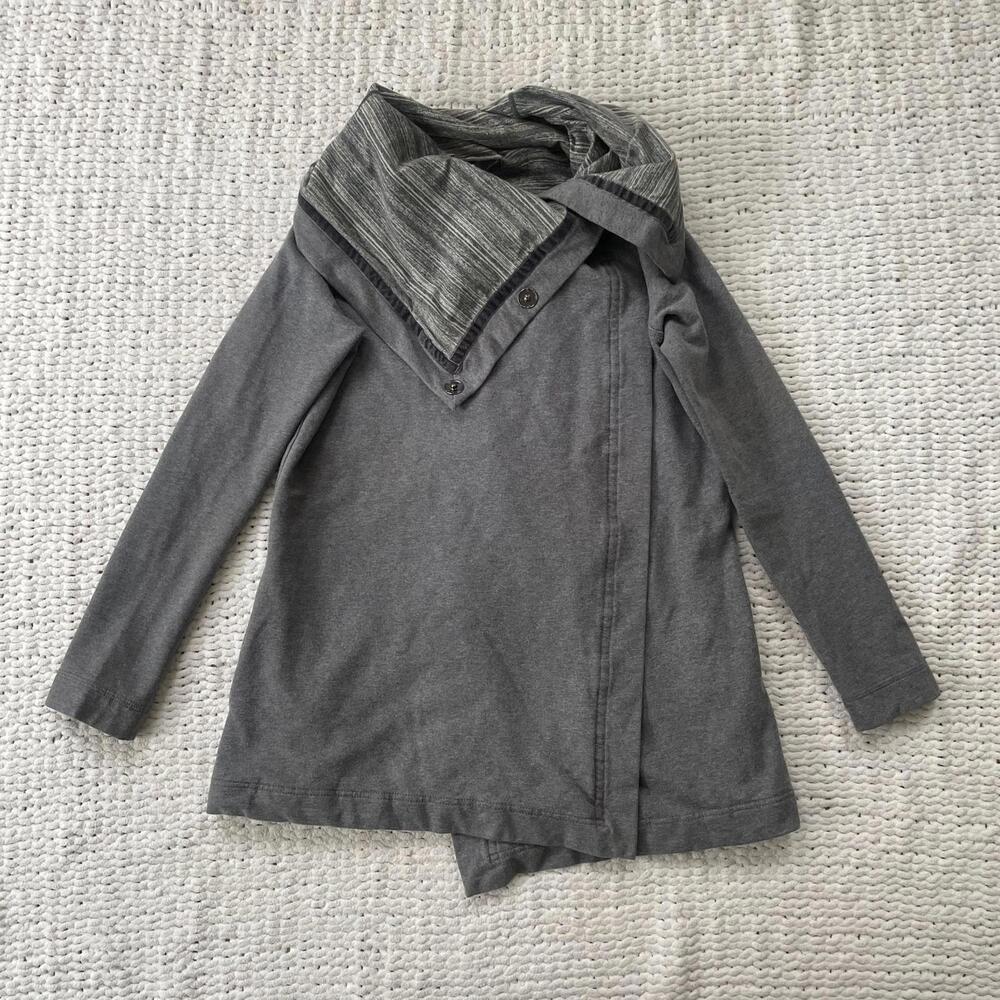 Lululemon Women's Savasana Grey Wrap Sweater - Size 4